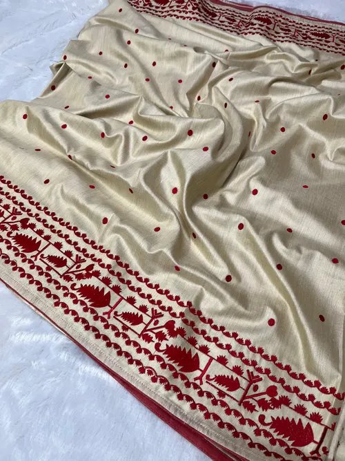 Pure Tussar Munga Silk Saree with Natural Texture & Elegant Lustre